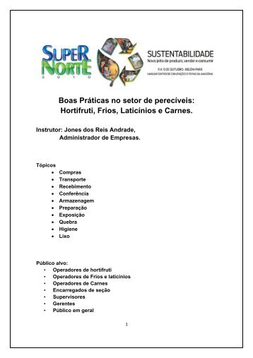 Boas Práticas no setor de perecíveis: Hortifruti, Frios, Laticínios e ...