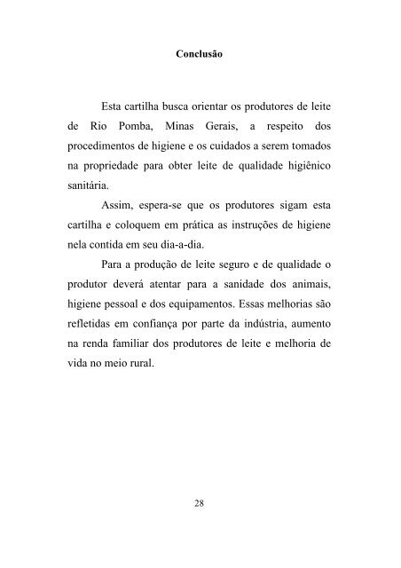 instruções de higiene e cuidados com a água utilizada nas ...