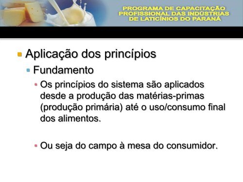 Módulo II Qualidade do Leite e Laticínios - Secretaria da Agricultura ...