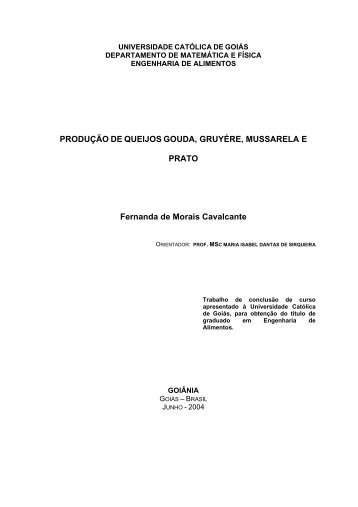 PRODUÇÃO DE QUEIJOS GOUDA, GRUYÉRE, MUSSARELA E ...
