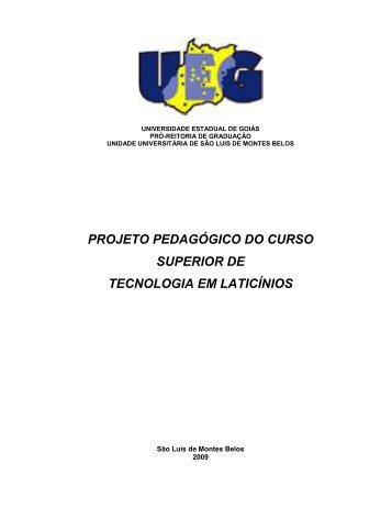 projeto pedagógico do curso superior de tecnologia em laticínios