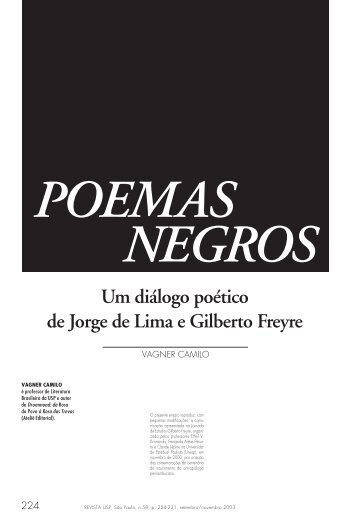 Um diálogo poético de Jorge de Lima e Gilberto Freyre - USP