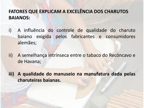 Políticas Públicas de Apoio as Charuteiras do Recôncavo da Bahia