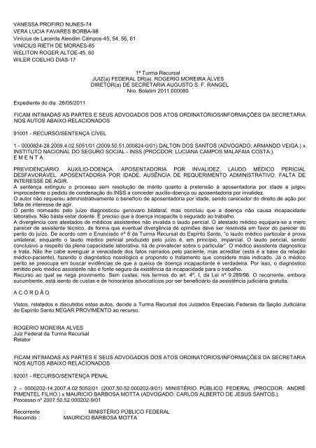 boletim tr/es 2011.080 - Justiça Federal