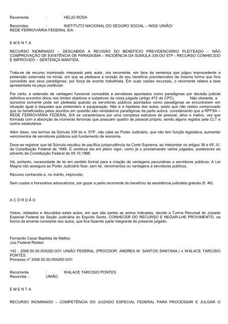 boletim tr/es 2010.314 - Justiça Federal