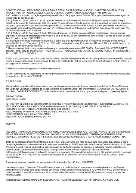 boletim tr/es 2012.165 - Justiça Federal