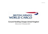 Effective from 01 November 2010 - British Airways World Cargo