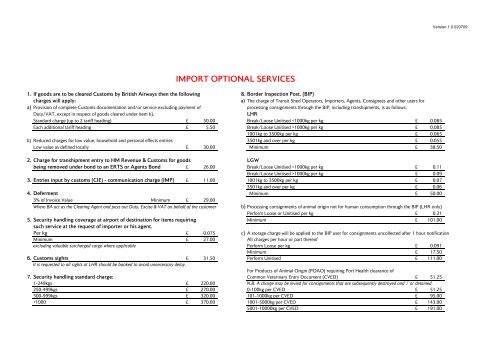 Ground Handling Charges United Kingdom - British Airways World ...