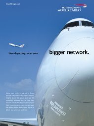 Short Haul Freighters Schedule pdf - British Airways World Cargo