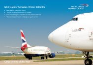 UK Freighter Schedule Winter 2005/06 Cargo Airline of the Year