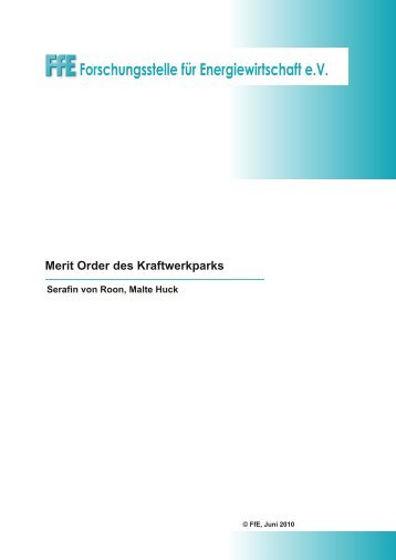 Merit Order des Kraftwerksparks - Bayern Innovativ