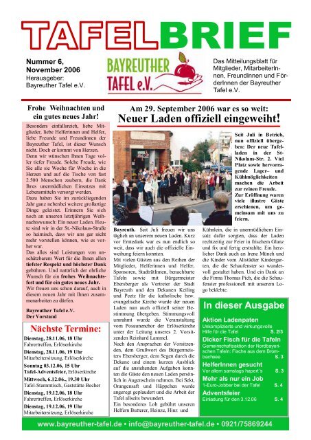 Neuer Laden Offiziell Eingeweiht Bayreuther Tafel Ev