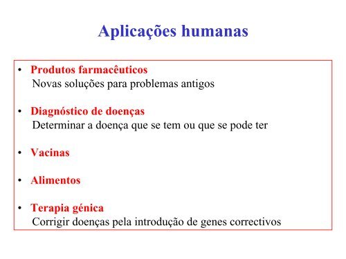 Aplicações da engenharia genética