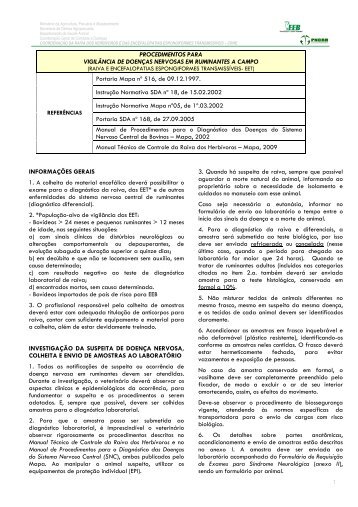 Colheita, acondicionamento e envio de amostras para o diagnóstico ...