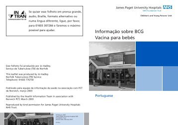 BCG Portuguese - James Paget University Hospitals