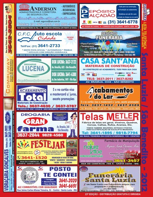 Santa Luzia - MG - Lista Telefônica Eguitel
