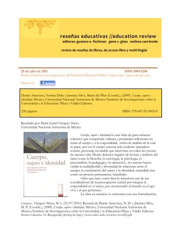Cuerpo, sujeto e identidad - Education Review