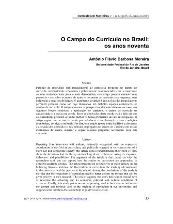 O campo do currículo no Brasil - Currículo sem Fronteiras