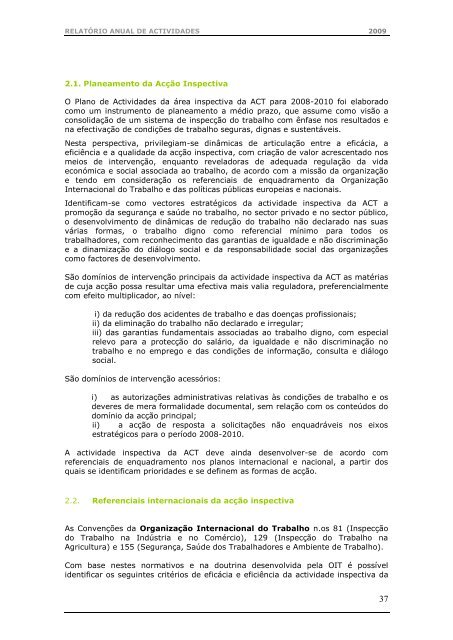 2009 - Autoridade para as Condições do Trabalho