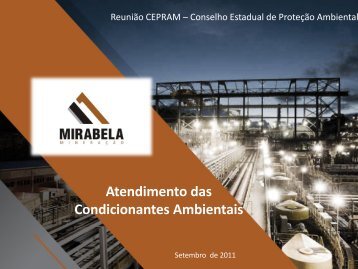 Atendimento das Condicionantes Ambientais - Secretaria do Meio ...