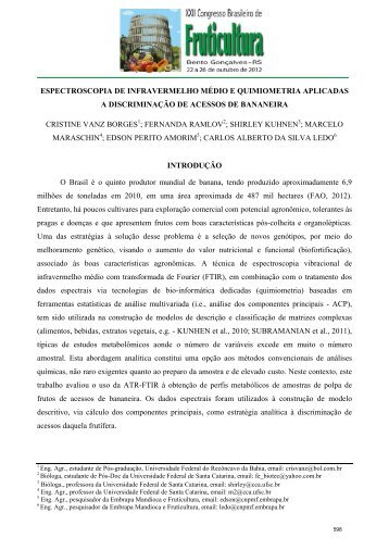 o uso da espectroscopia de infravermelho médio ... - Ainfo - Embrapa