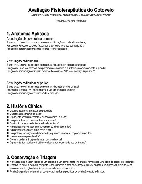 FICHA DE AVALIAÇÃO EM FISIOTERAPIA, PDF, Especialidades médicas