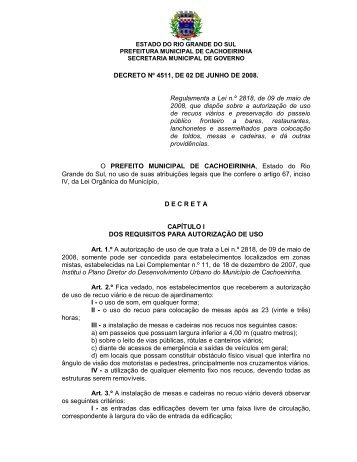 DECRETO 4511.pdf - Prefeitura Municipal de Cachoeirinha