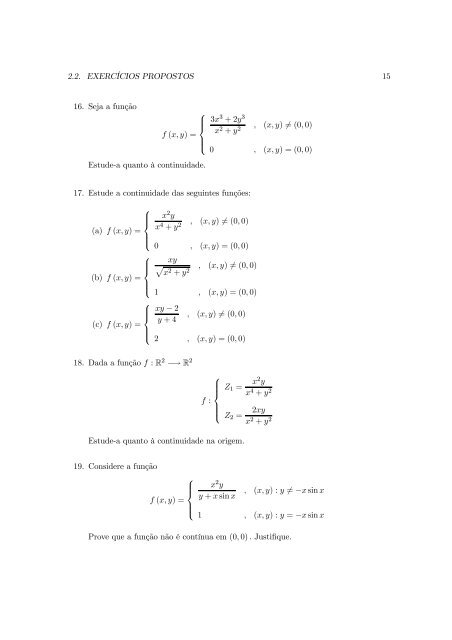 Caderno 1 : Domínios de Definição, Limites e Continuidade