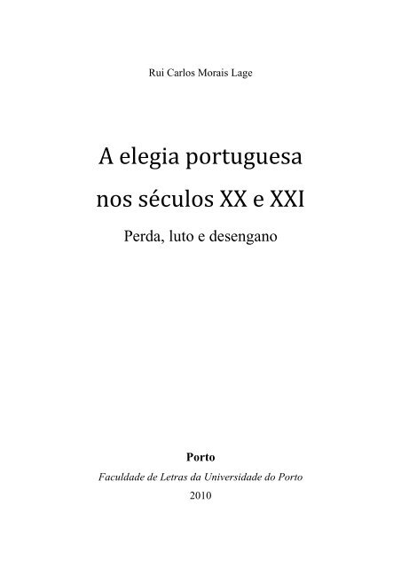 poema, con el tiempo, es una elegía - Repositório Aberto da ...