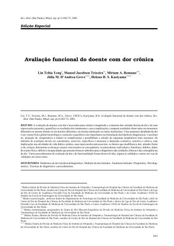 Avaliação funcional do doente com dor crônica - Nutrifisio