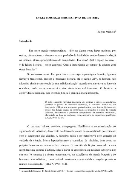 lygia bojunga: perspectivas de leitura - pucrs