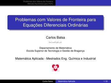 Problemas com Valores de Fronteira para Equações Diferenciais ...