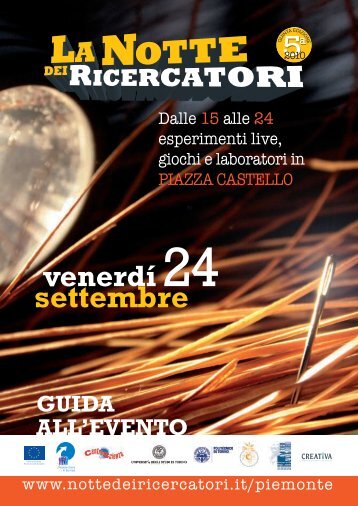 Scarica la GUIDA DELL'EVENTO in formato .pdf - Notte dei ricercatori