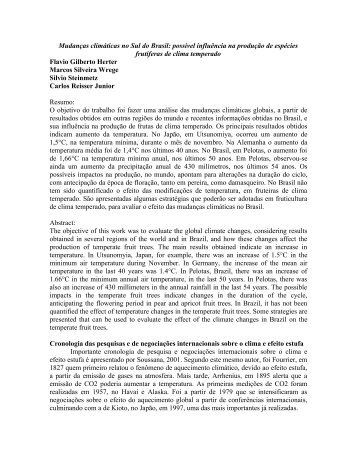 Mudanças climáticas no Sul do Brasil - Embrapa Clima Temperado