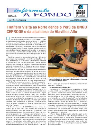 Frutífera Visita ao Norte dende o Perú da ONGD CEPRODE e da ...