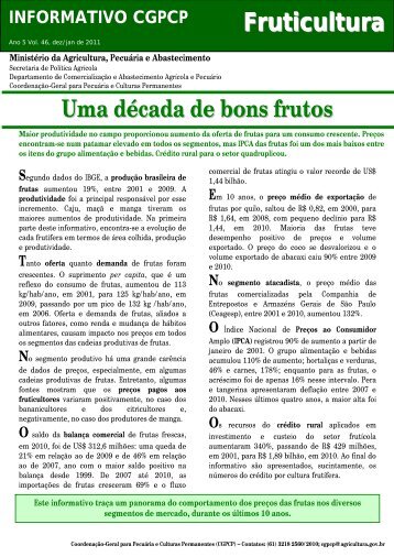 Informativo CGPCP - Sociedade Brasileira de Fruticultura