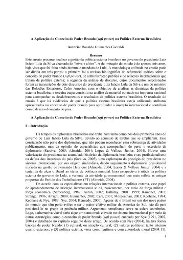 1 A Aplicação do Conceito de Poder Brando (soft power) na ... - Anpad