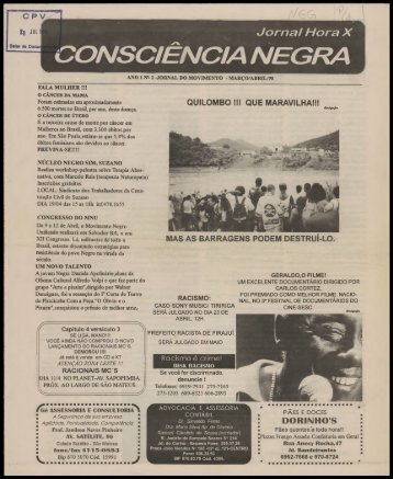 consciência negra - Centro de Documentação e Pesquisa Vergueiro