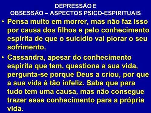 seminário depressão e obsessão: duas faces de uma - Espiritizar