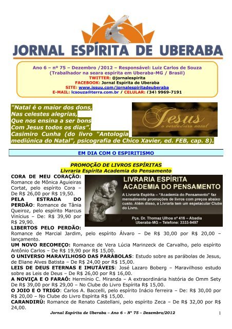 Dezembro de 2012 - Jornal Espírita de Uberaba