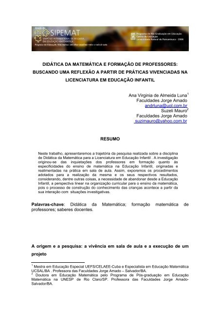 Matemática na Educação Infantil