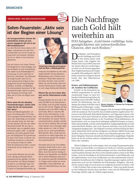 Die Wirtschaft Nr. 36 vom 10. September 2010