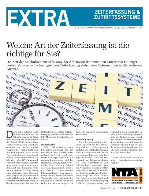 Die Wirtschaft Nr. 36 vom 10. September 2010