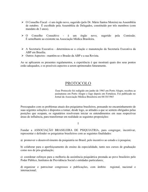 A história dos estatutos da ABP - Associação Brasileira de Psiquiatria