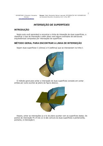 INTERSEÇÃO DE SUPERFÍCIES