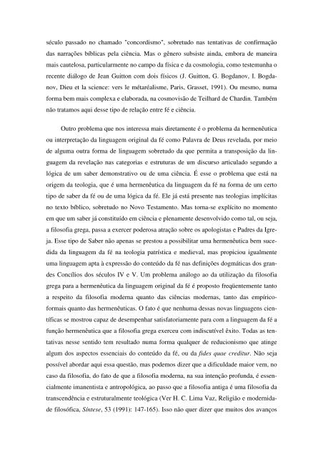 fé e ciência: duas linguagens para uma verdade - Centro Loyola de ...