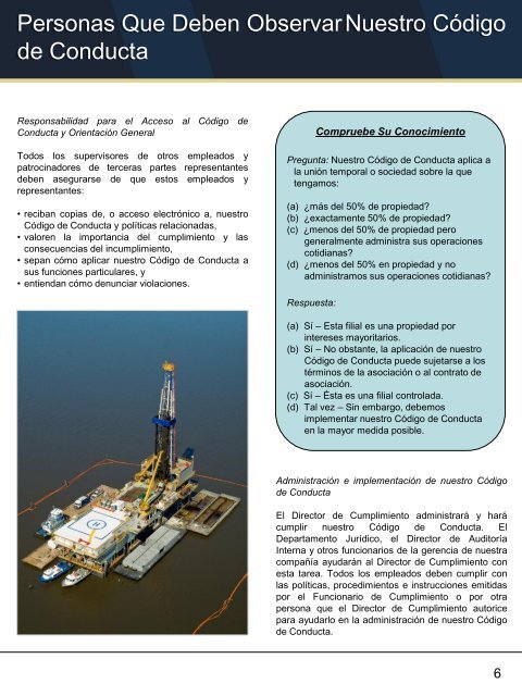Revised Code of Conduct Brochure - Parker Drilling
