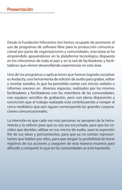 Audacity - Fundación Infocentro