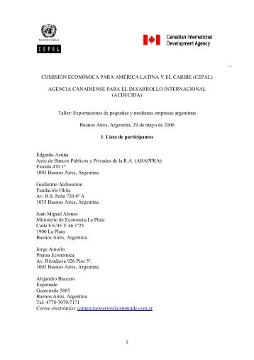 Lista de Participantes - Cepal