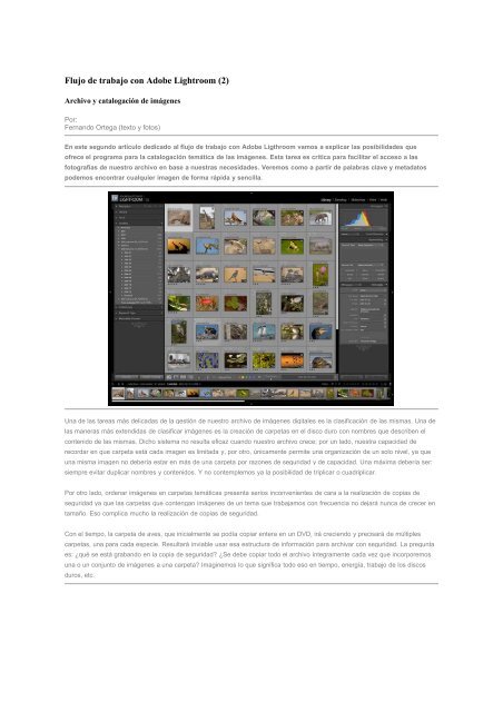 Flujo de trabajo con Adobe Lightroom (2) - agrupacion fotografica l ...